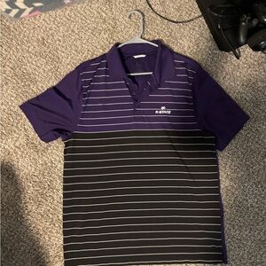 Cutter & Buck Purple and Black Striped Men's Polo